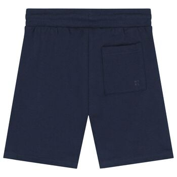 Boys Navy Blue Logo Shorts