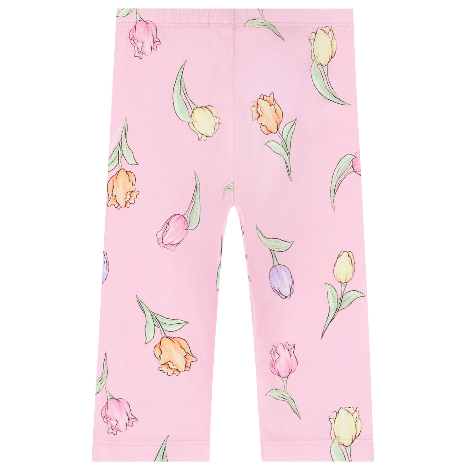 Younger Girls Pink Floral Leggings, 1, hi-res