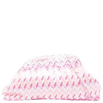 Girls Pink & White Embellished Logo Zig Zag Bag