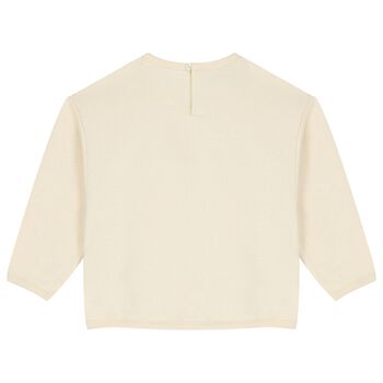 Ivory Web Striped Sweatshirt