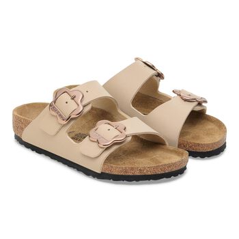 Girls Beige Arizona Flower Buckle Sandals
