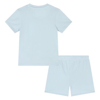 Younger Boys Blue Cotton Logo Shorts Set