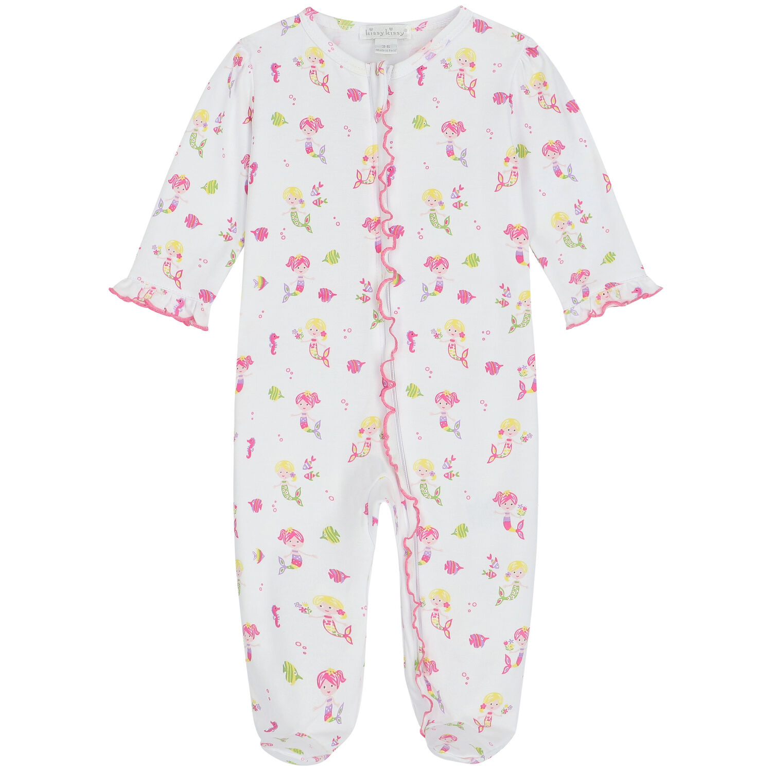 Baby Girls White Mermaids Babygrow, 1, hi-res