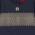 Boys Navy Blue & Gold Logo Babygrow & Hat Gift Set, 1, hi-res