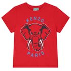 Boys Red Elephant Logo T-Shirt, 1, hi-res