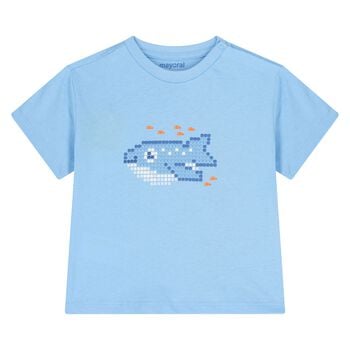 Younger Boys Blue & White T-Shirts ( 2-Pack )