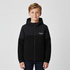 Boys Black Aston Martin Logo Hooded Zip Up Top, 1, hi-res