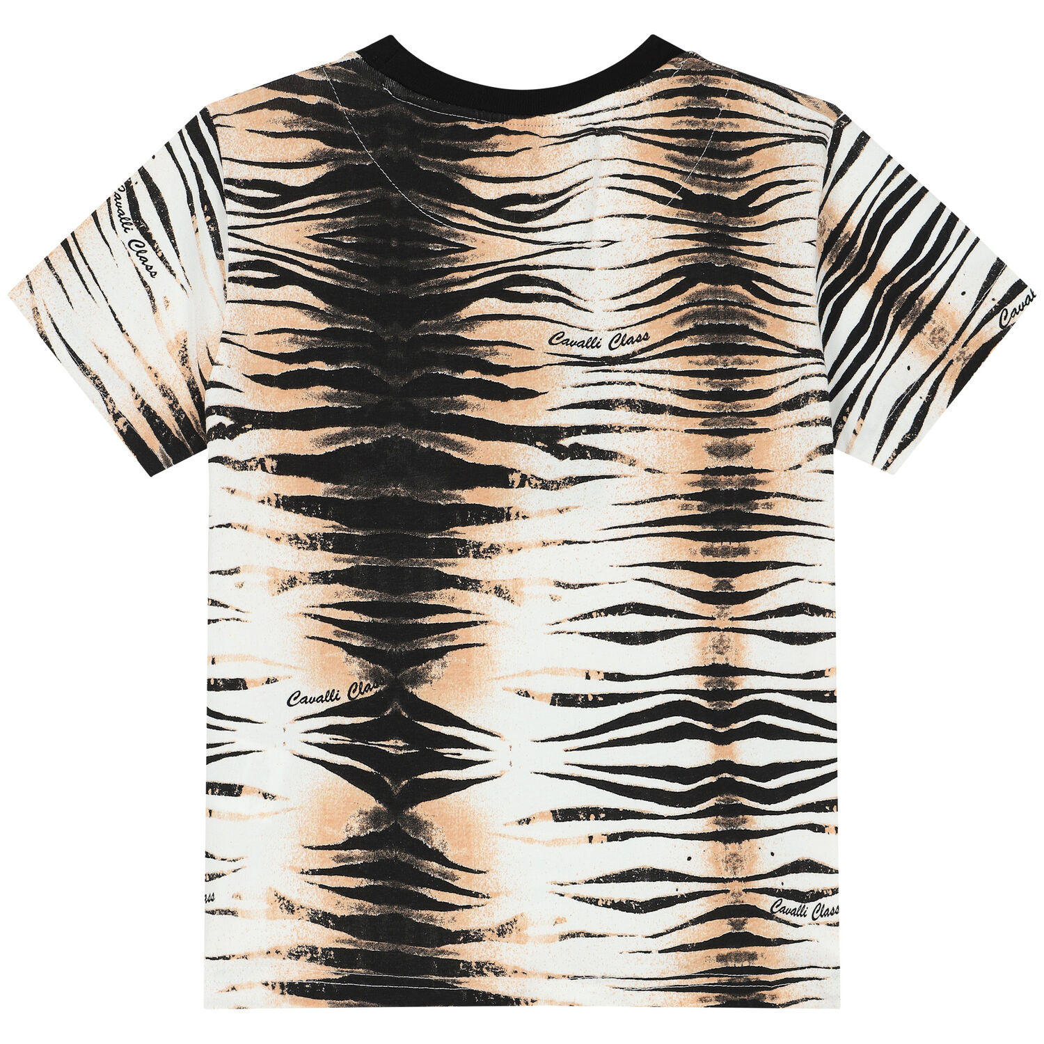 Girls Black, Beige & White Logo T-Shirt, 1, hi-res