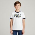 Boys White Logo T-Shirt, 3, hi-res