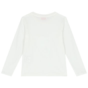 Girls Ivory Logo Long Sleeve Top