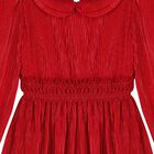 Girls Red Ruffle Plissé Dress , 1, hi-res