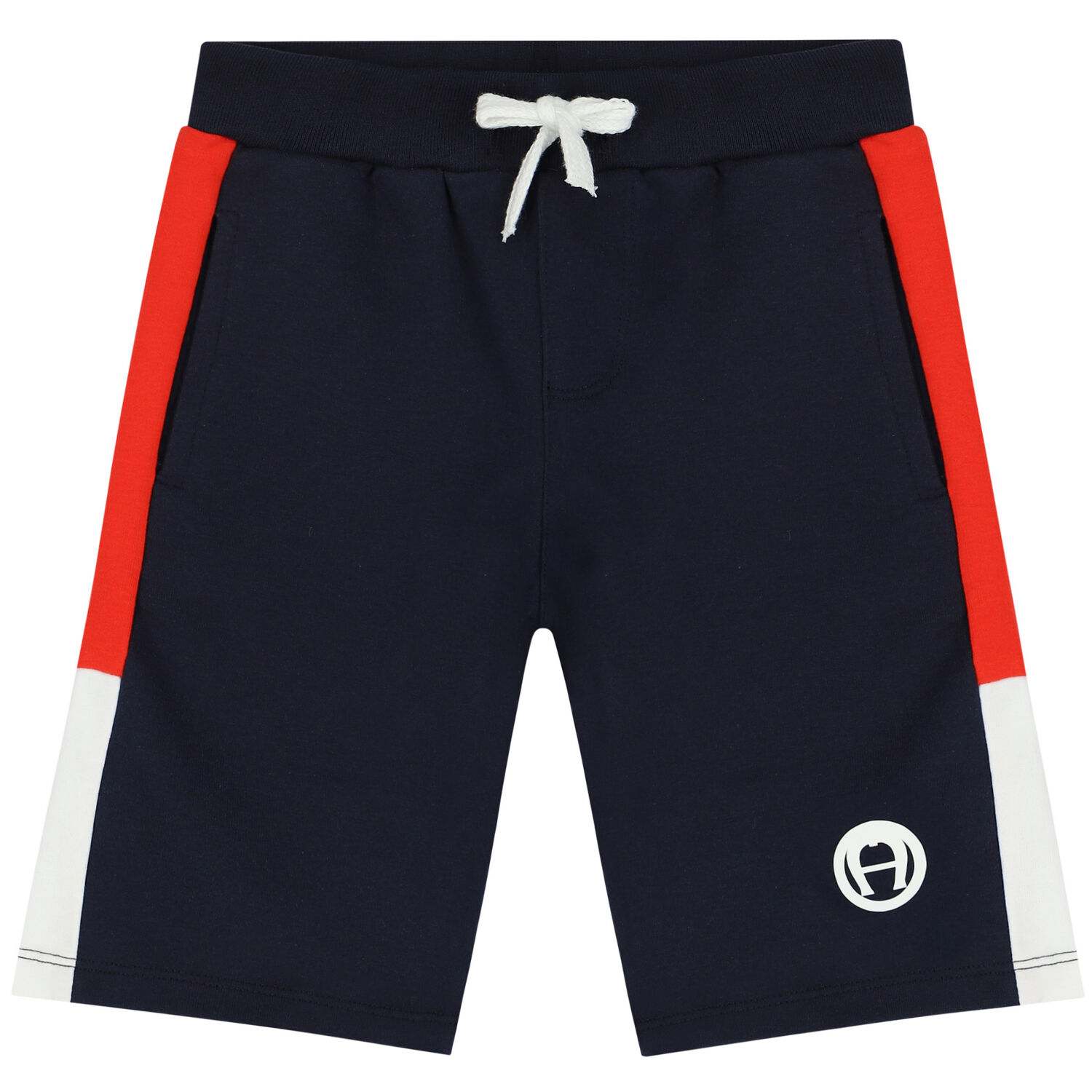 Younger Boys Navy Blue Logo Shorts, 1, hi-res