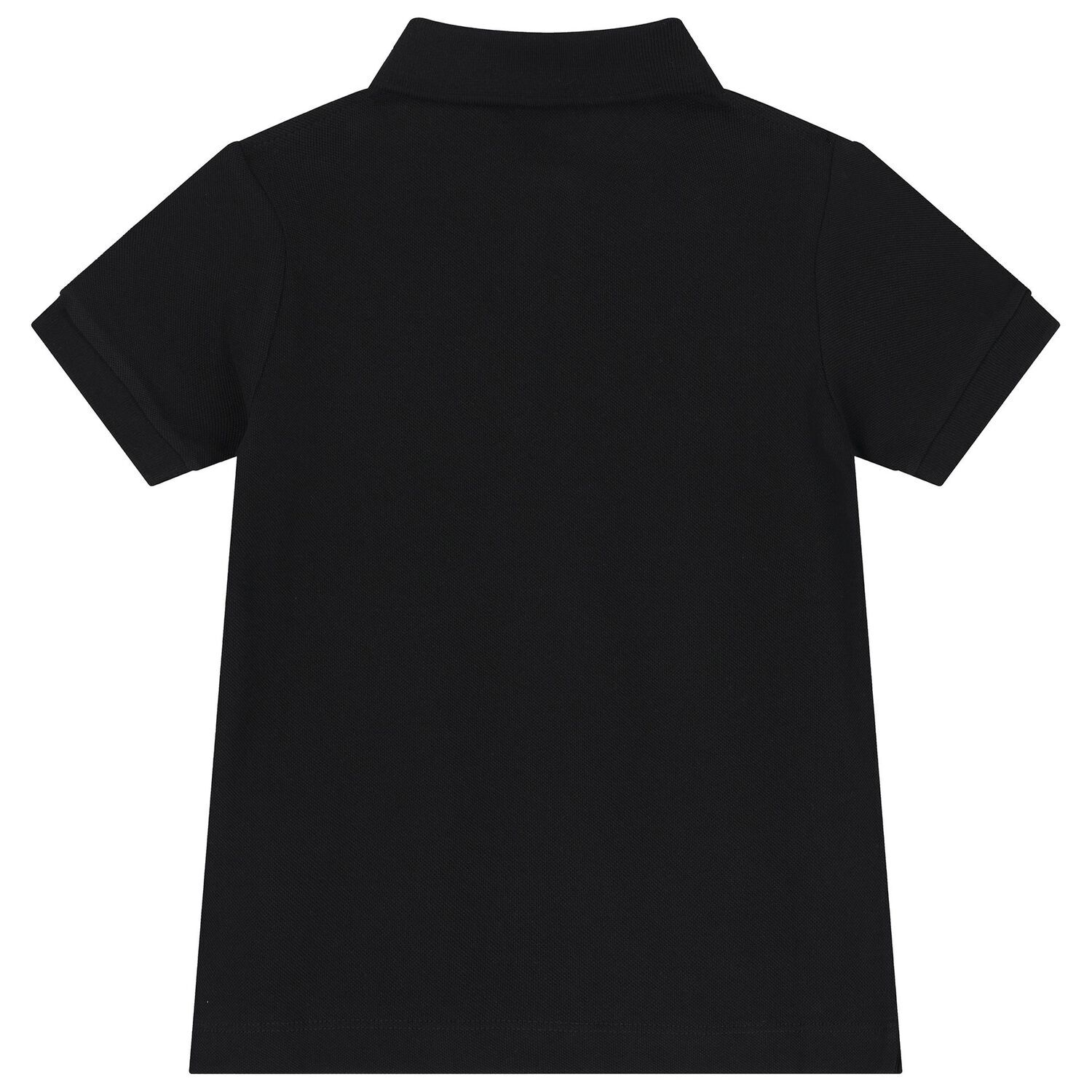 Boys Black Cotton Logo Polo Shirt, 2, hi-res image number null