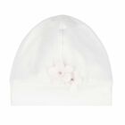Baby Girls White Flower Hat, 1, hi-res