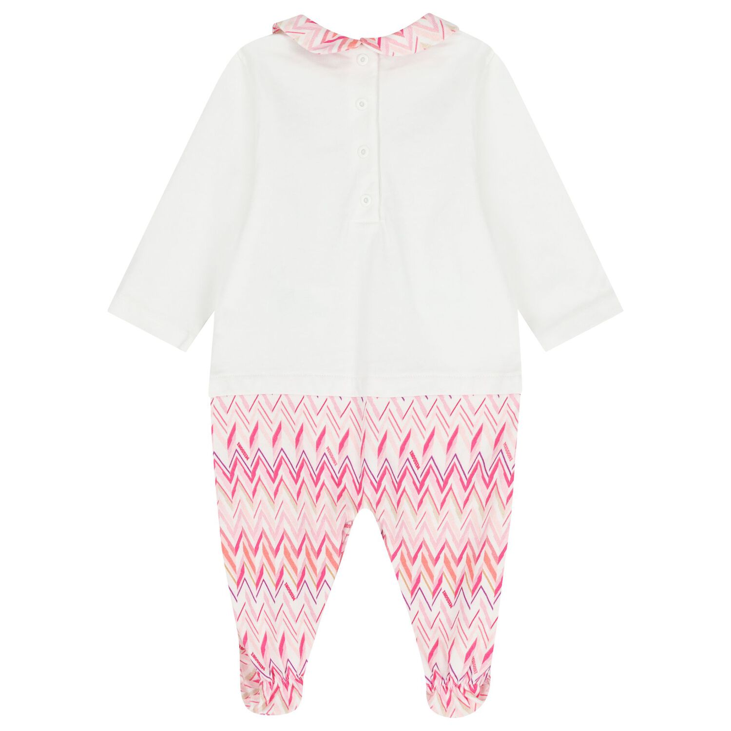 Baby Girls White & Pink Logo Zig Zag Babygrow Gift Set, 1, hi-res