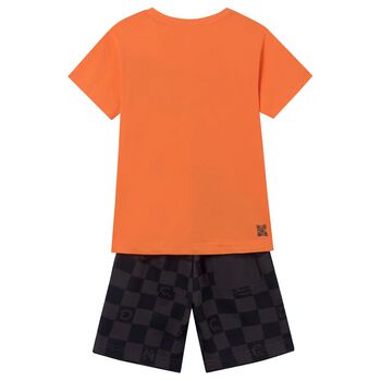 Boys Orange & Grey Shorts & T-Shirt Set