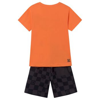 Boys Orange & Grey Shorts