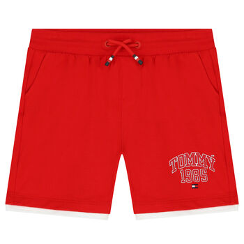 Boys Red Logo Shorts