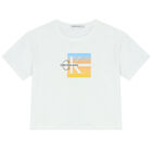 Girls White Logo T-Shirt, 1, hi-res