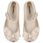 Girls Beige Bow Jelly Shoes, 1, hi-res