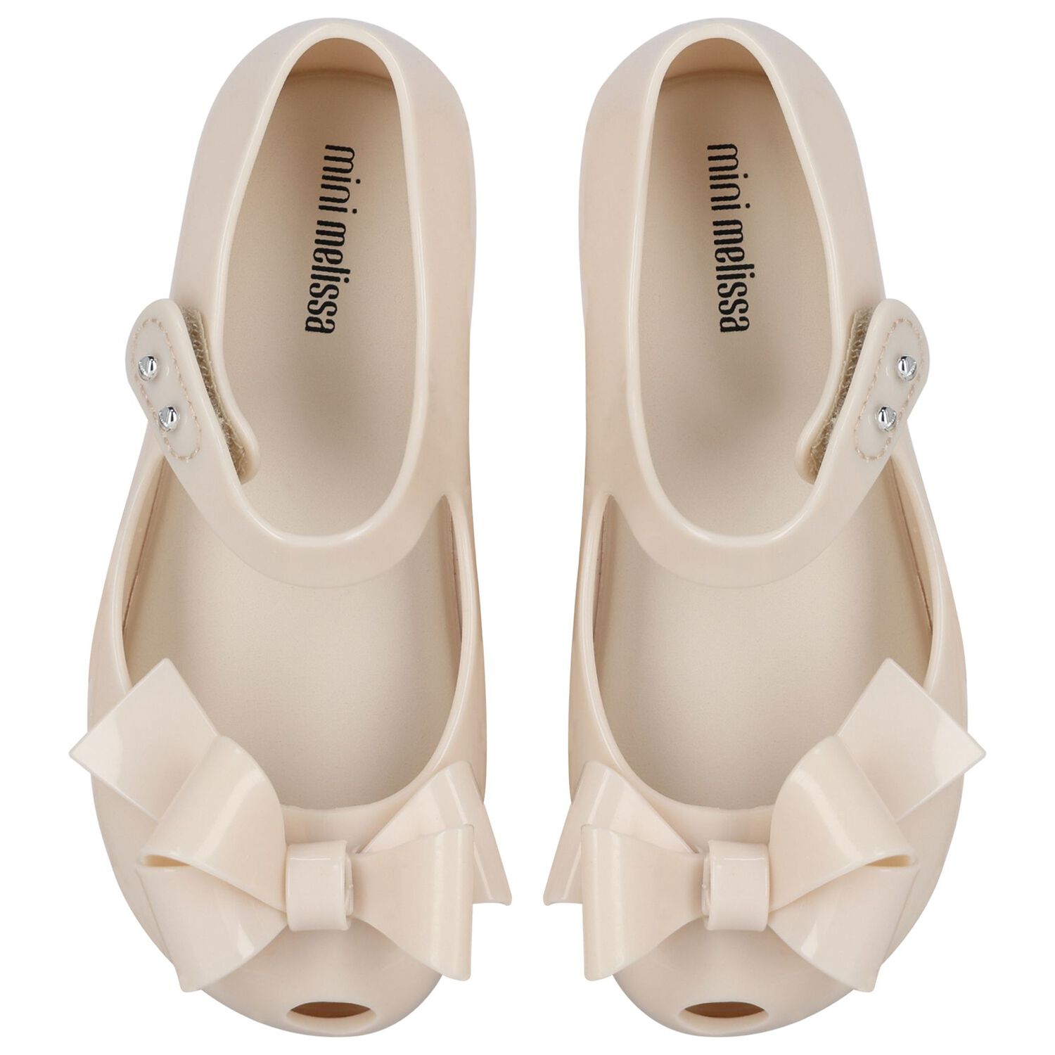 Girls Beige Bow Jelly Shoes, 1, hi-res image number null