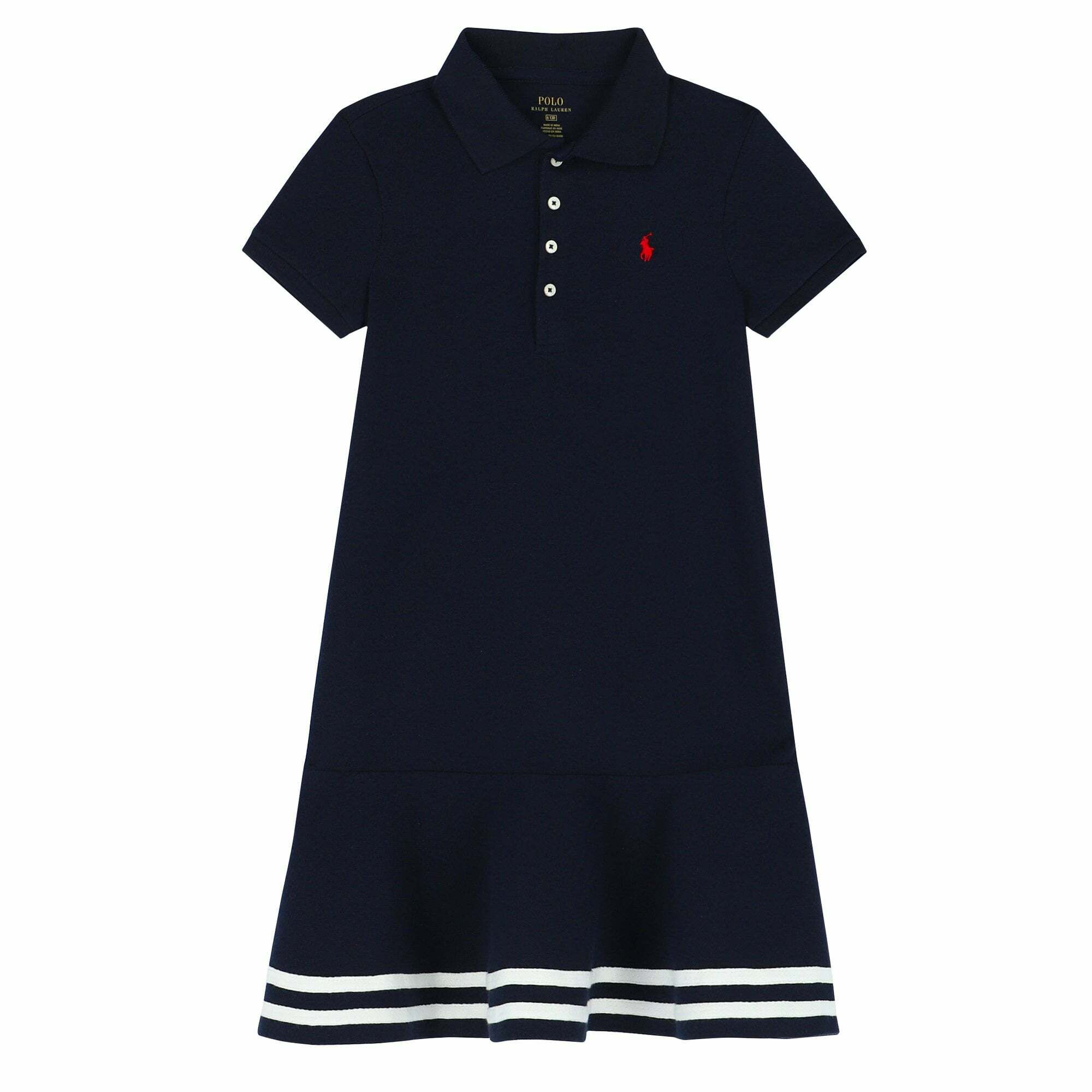 Ralph Lauren Girls Navy Blue Logo Polo Dress Junior Couture UK