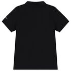 Boys White & Black Logo Polo Shirt, 1, hi-res