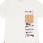 Boys White & Beige Geo Map Shorts Set, 1, hi-res