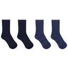 Baby Boys Blue & White Socks (6 Pack), 2, hi-res