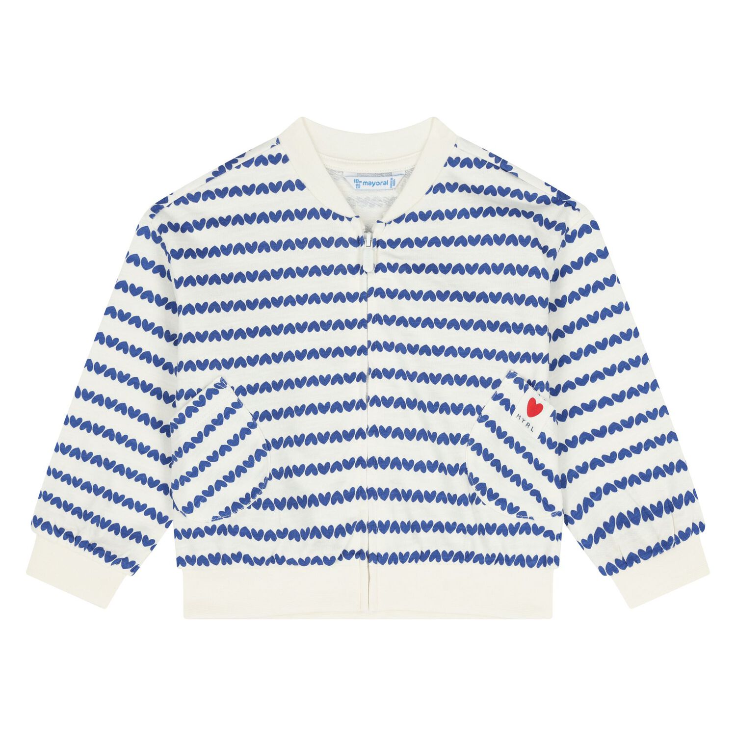 Younger Girls Ivory & Red Tracksuit Set ( 3 Piece ), 1, hi-res