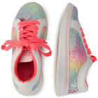 Girls Rainbow Glitter Trainers, 1, hi-res