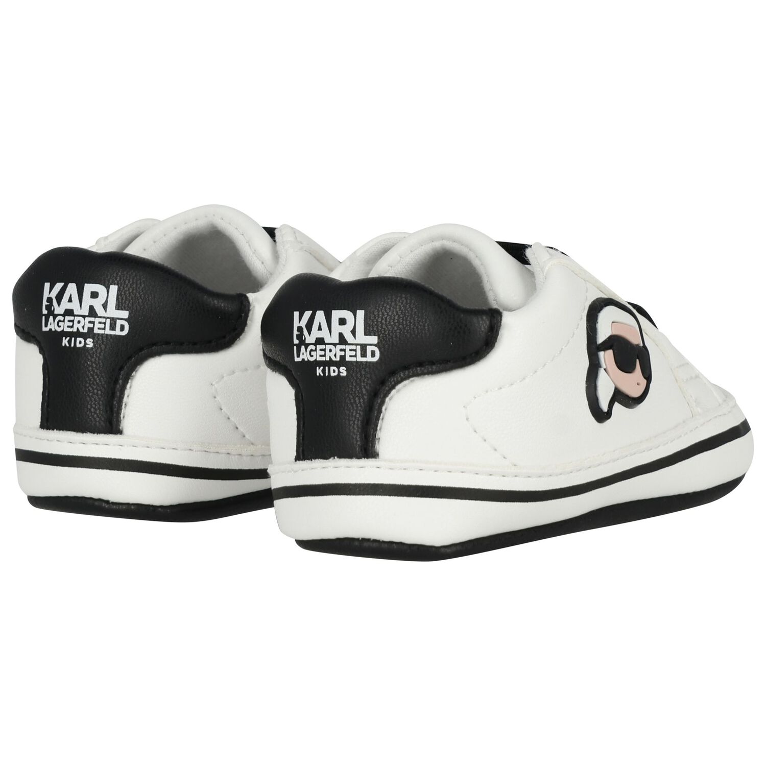 Baby Boys White Ikonik Karl Pre Walker Shoes, 1, hi-res