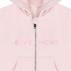 Younger Girls Pink Logo Hooded Zip Up Top, 1, hi-res