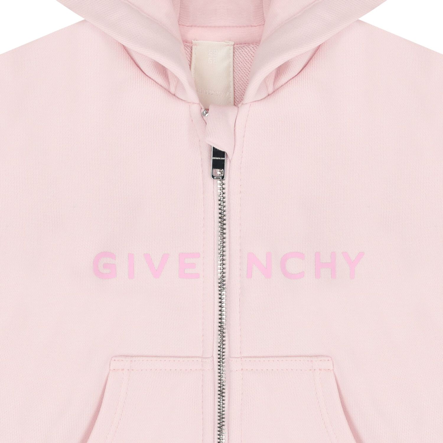 Younger Girls Pink Logo Hooded Zip Up Top, 1, hi-res