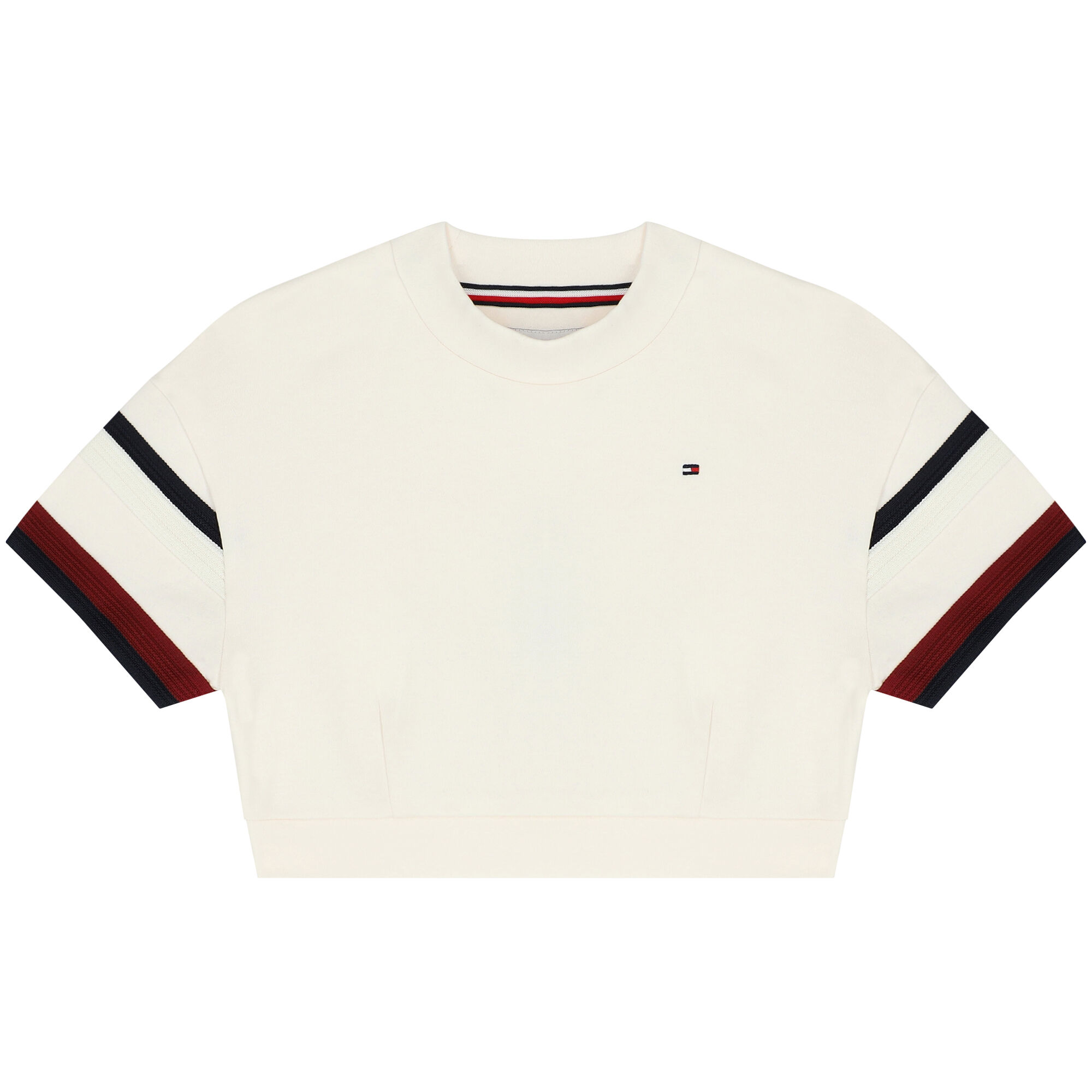 Tommy Hilfiger Girls Ivory Logo Crop Top Junior Couture UK