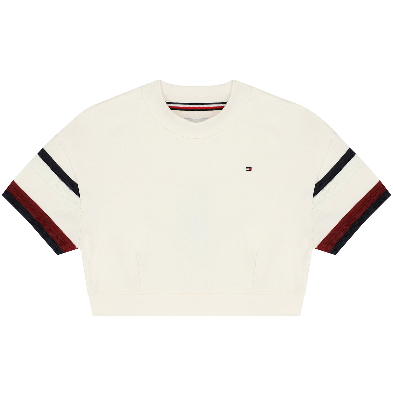 Girls Ivory Logo Crop Top, 1, hi-res