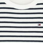 Baby Boys White & Navy Blue Striped Shorts Set, 1, hi-res