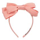 Girls Coral Bow Headband, 1, hi-res