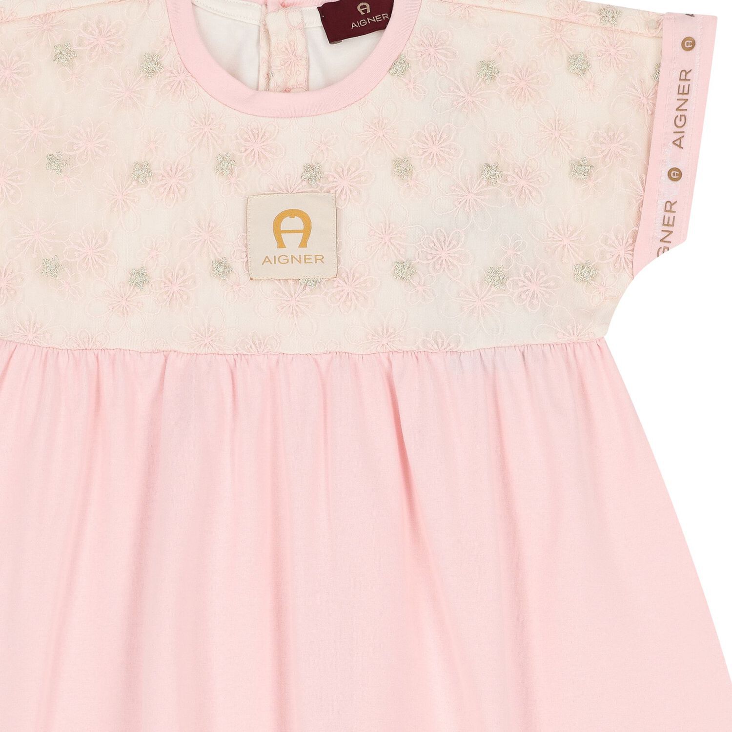 Girls Pink Embroidered Dress, 2, hi-res