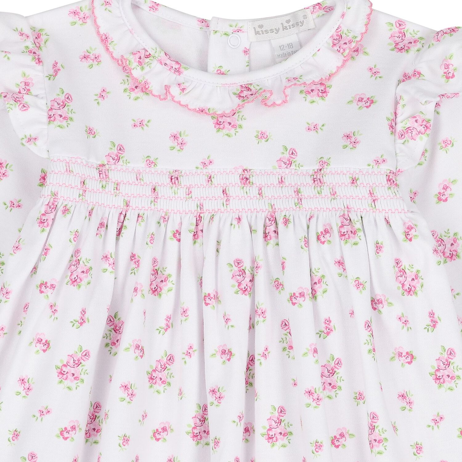 Baby Girls White & Pink Roses & Blooms Dress Set, 1, hi-res