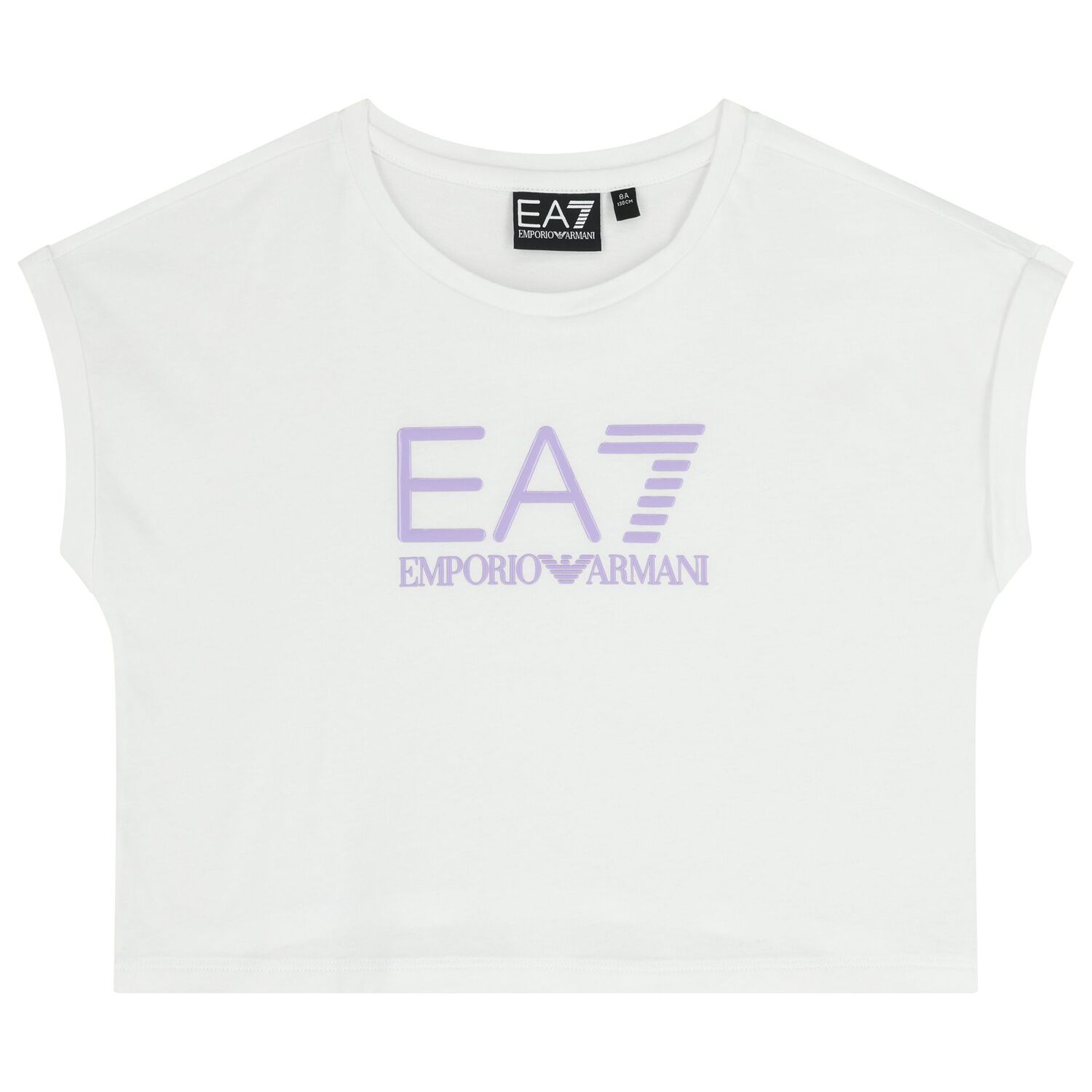 Girls White & Purple Logo Shorts Set, 2, hi-res