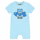Baby Blue Logo Romper, 1, hi-res
