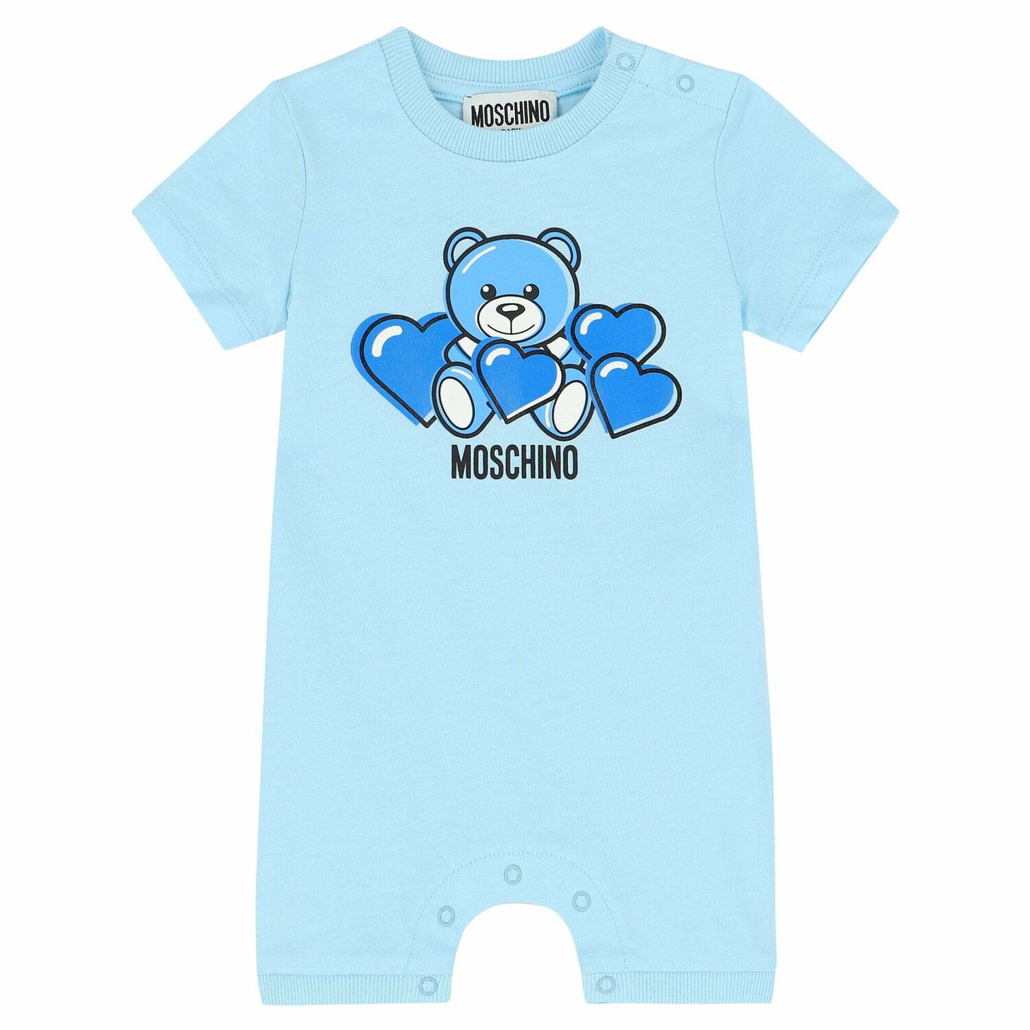 Baby Blue Logo Romper, 1, hi-res