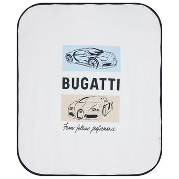 Baby Boys White & Navy Blue Logo Blanket