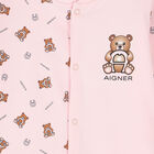 Baby Girls Pink Teddy Logo Babygrow, 3, hi-res