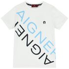 Boys White Logo T-Shirt, 1, hi-res