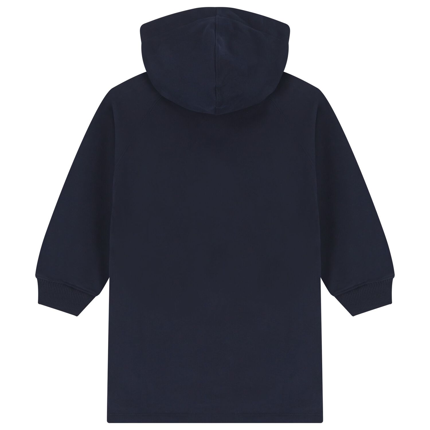 Girls Navy Blue Logo Hooded Dress, 1, hi-res