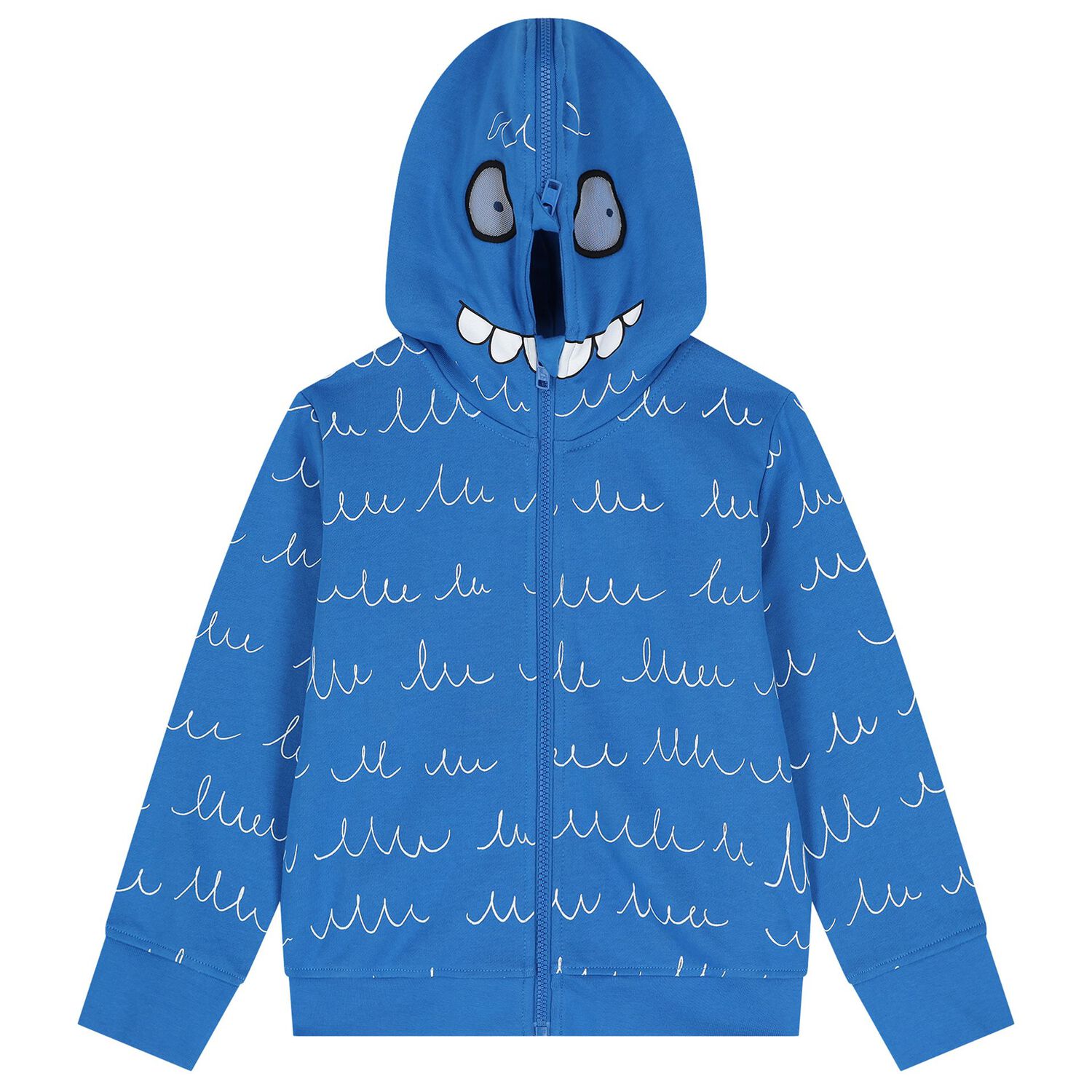 Boys Blue Yeti Hooded Zip Up Top, 1, hi-res