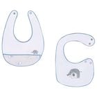 Baby Boys White & Blue Bibs ( 2 Pack ), 2, hi-res