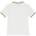 Boys White Pique Polo Shirt, 1, hi-res